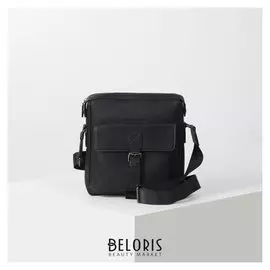 Сумка муж 915, 23*6*26, отд на молнии, нкарман, длин ремень, черный