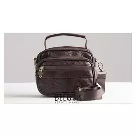 Сумка муж L-335, 16*7*12, 2 отд на молниях, 2 н/кармана, длин ремень, коричневый