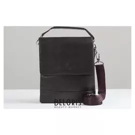 Сумка мужская, 2 отдела на молнии, 2 наружных кармана, цвет коричневый