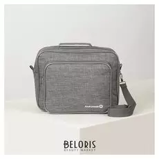 Сумка мужская, 2 отдела на молнии, наружный карман, длинный ремень, цвет серый