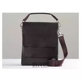 Сумка мужская, 2 отдела на молниях, 2 наружных кармана, цвет коричневый