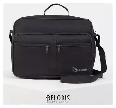 Сумка мужская, 2 отдела на молниях, 3 наружных кармана, цвет чёрный