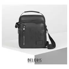 Сумка мужская, отдел на молнии, наружный карман, цвет чёрный