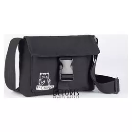 Сумка на ремешке с застежкой F*cking, цвет чёрный