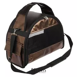 Сумка-переноска №1 полукруглая, 37 х 18 х 25 см, искусственная кожа, коричневая