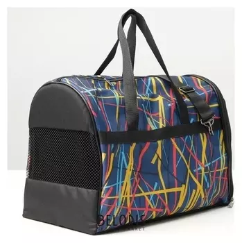 Сумка-переноска "Лонги" 24 х 41 х 30 см, штрихи