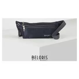 Сумка поясная, 2 отдела на молниях, цвет синий