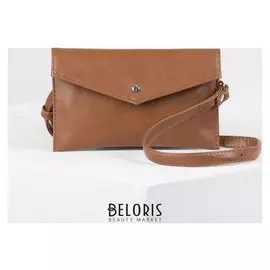 Сумка поясная, отдел на кнопке, цвет коричневый