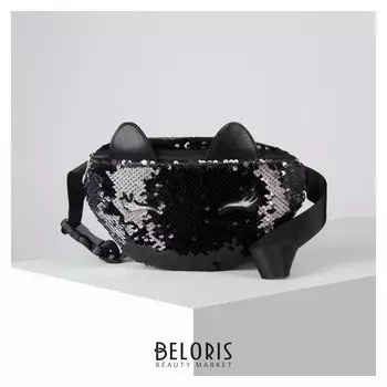 Сумка поясная, отдел на молнии, цвет чёрный