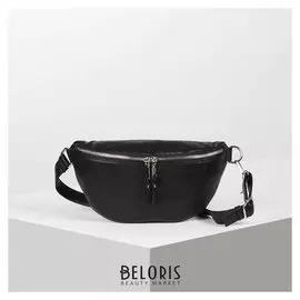 Сумка поясная, отдел на молнии, цвет чёрный