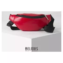 Сумка поясная, отдел на молнии, цвет красный