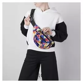 Сумка поясная, отдел на молнии, наружный карман, цвет разноцветный