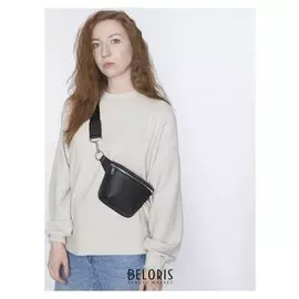 Сумка поясная, отдел на молнии, регулируемый ремень, цвет чёрный