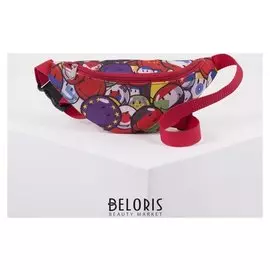 Сумка поясная, отдел на молнии, регулируемый ремень, цвет красный