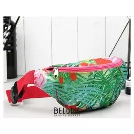 Сумка поясная, отдел на молнии, регулируемый ремень, цвет зелёный