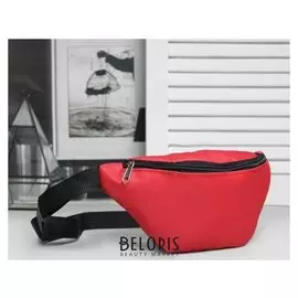 Сумка поясная, отдел на молнии, регулируемый ремень, цвет красный