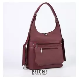 Сумка-рюкзак, отдел на молнии, 2 наружных кармана, цвет бордовый