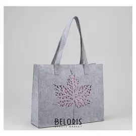 Сумка-шоппер "Клён", фетр, цвет серый