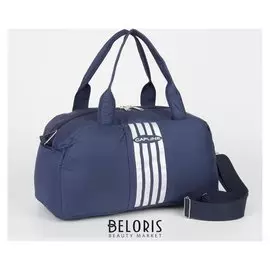 Сумка спорт №24, 40*20*26, отд на молнии, н/карман, дл ремень, сине/белый