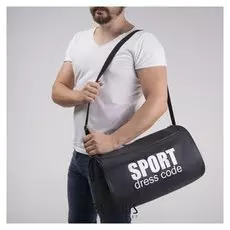Сумка спортивная, отдел на молнии, 2 наружных кармана, цвет чёрный
