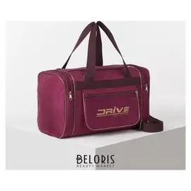 Сумка спортивная, отдел на молнии, 3 наружных кармана, длинный ремень, цвет бордовый