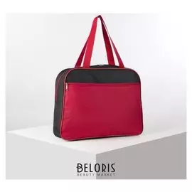 Сумка спортивная, отдел на молнии, наружный карман, цвет чёрный/красный