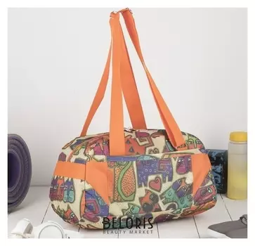 Сумка спортивная, отдел на молнии, наружный карман, цвет оранжевый