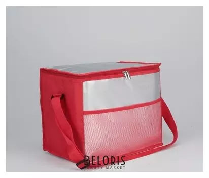 Сумка-термо, отдел на молнии, наружный карман, регулируемый ремень, цвет красный