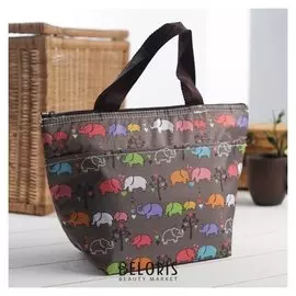 Сумка-термо, отдел на молнии, наружный карман, цвет коричневый