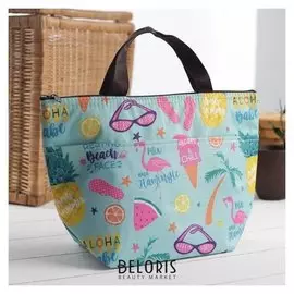 Сумка-термо, отдел на молнии, наружный карман, цвет мятный