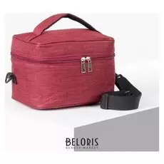 Сумка-термо, отдел на молнии, регулируемый ремень, цвет бордовый