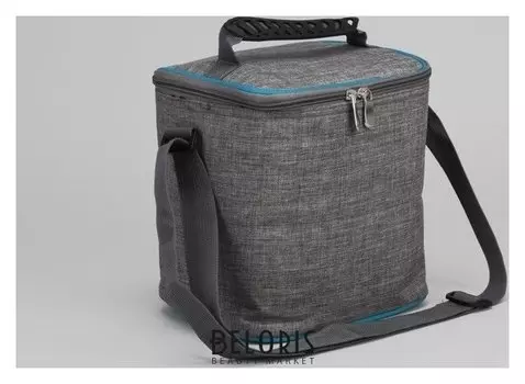 Сумка-термо, отдел на молнии, регулируемый ремень, цвет серый