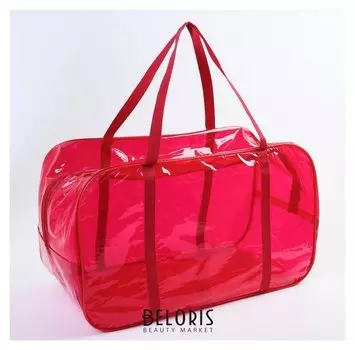 Сумка в роддом 30х50х25, цветной пвх, цвет красный