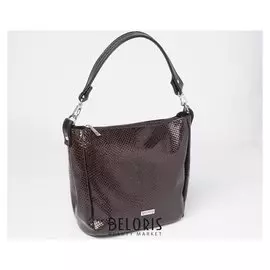 Сумка жен 1039, 20*10*20, отд на молнии, н/карман, регул ремень, шоколадный змея