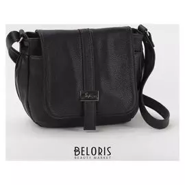 Сумка жен 106, 25*9*21, отд на клапане, н/карман, регул ремень, черный