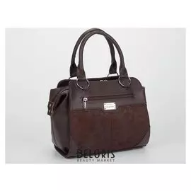 Сумка жен 1162, 27*10*20, отд на молнии, 2 н/кармана, длин ремень, цветы коричн