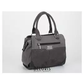 Сумка жен 1162, 27*10*20, отд на молнии, 2 н/кармана, длин ремень, цветы серый