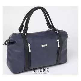 Сумка жен 127, 30*10*23, отд на молнии, 3 н/кармана, регул ремень, синий/черный