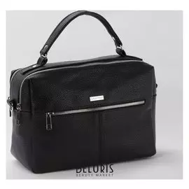 Сумка жен 129, 27*13*20, 2 отд на молнии, 2 н/кармана, регул ремень, черный