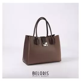 Сумка жен 1398с, 35*26*15, отд на молнии, н/карман, коричневый