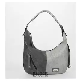 Сумка жен 1478, 38*10*27, отд на молн с расшир, 2 н/кармана, черно/серый