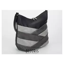 Сумка жен 1481, 35*12*26, отд на молнии, н/карман, черно/серый