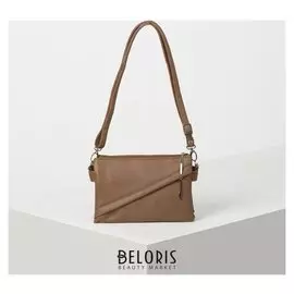 Сумка жен 364 D, 22*4*15, 3 отд на молнии, 2 н/карман, длинн ремень, корица