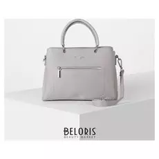 Сумка жен 8302 30*12*23, отдел на молнии, нар карман, дл ремень, серый