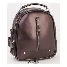 Сумка жен 8622-1, отд на молнии, н/карман, коричневый