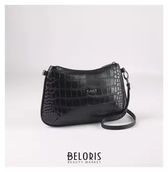 Сумка жен 880.2b, 26*2*16, отд на молнии, н/карман, крокодил синий