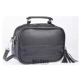 Сумка жен асия, 22*7*15, отд на молнии, длин ремень, черный