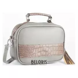 Сумка жен асия, 22*7*15, отд на молнии, длин ремень, т.зеленый