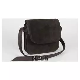 Сумка жен Ия, 16*8*14, 2 отдела на молнии, н/карман, длин ремень, коричневый замша