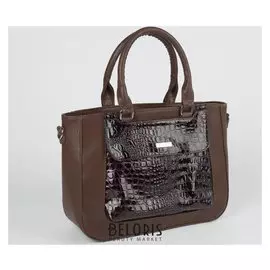 Сумка жен кк579-341, 32*11*25, отд на молнии, 2 н/кармана, длин ремень, коричневый